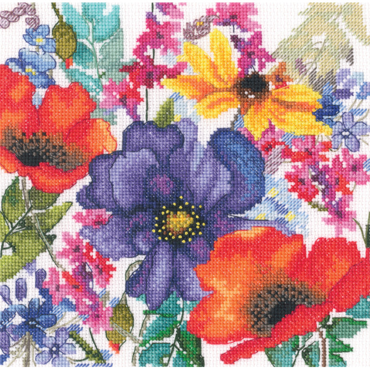 Kreuzstich-Sets "Blumen des Glücks" 20x20 cm RTOM1041