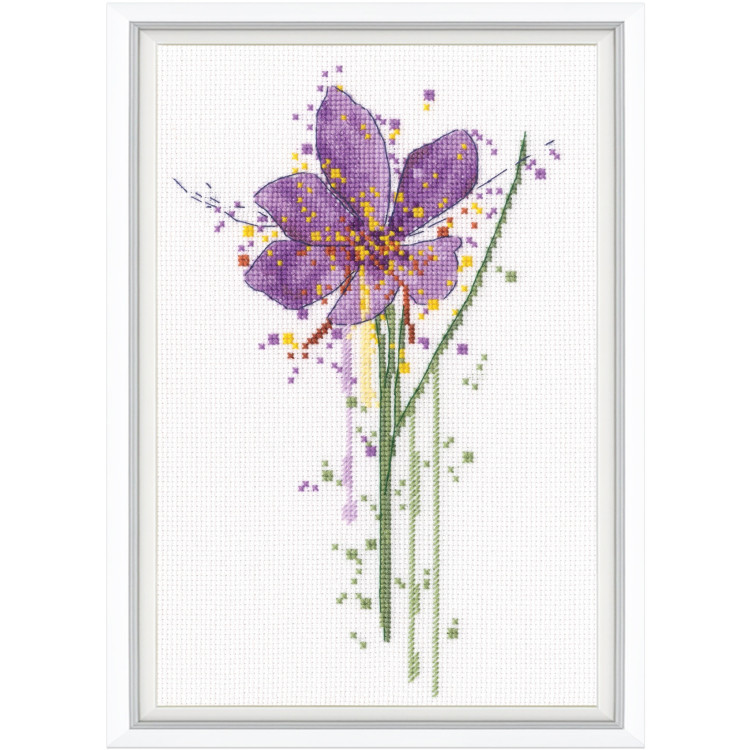 Kreuzstich-Set "Aquarell-Krokus" 13x20,5 cm RTOM1033