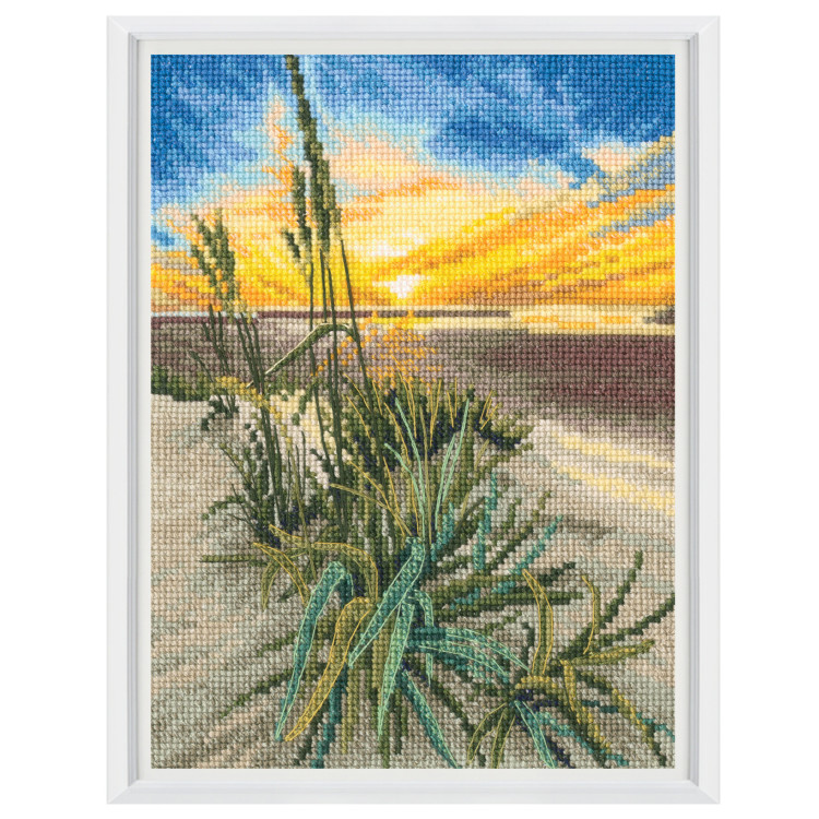Kreuzstich-Set "Sonnenuntergang am Meer" 14x19 cm RTOM1020