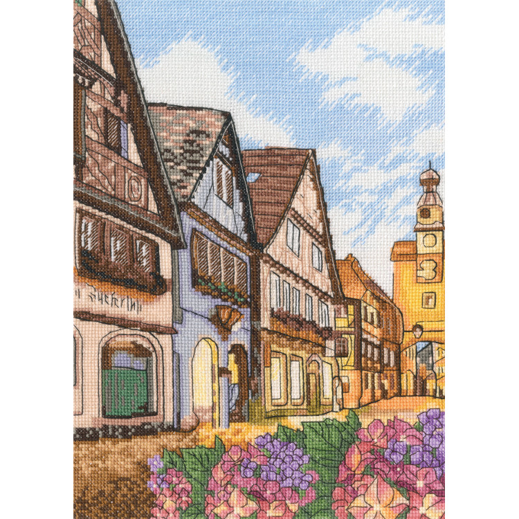 Kreuzstich-Sets "Altstadtstraße" 20,5х29 cm RTOM955