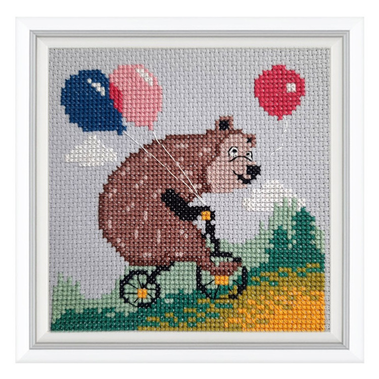 Kreuzstich-Set "Fahrrad fahren" 11x11 cm RTOH002