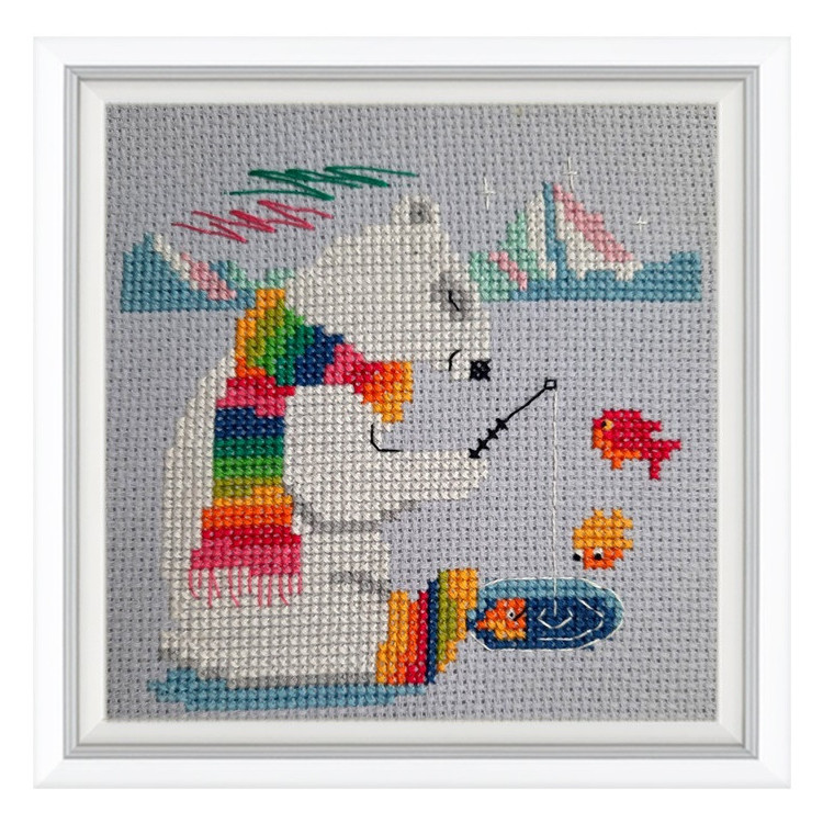 Набор для вышивания крестиком "Рыбак" 11x10 см RTOH001