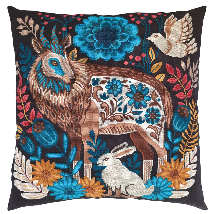 Kreuzstich-Sets "Unter dem Blätterdach der Feenblumen" 40x40 cm RTOCU086