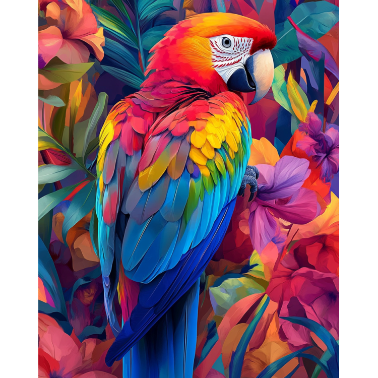 Diamond painting with subframe "Bright parrot" DP421