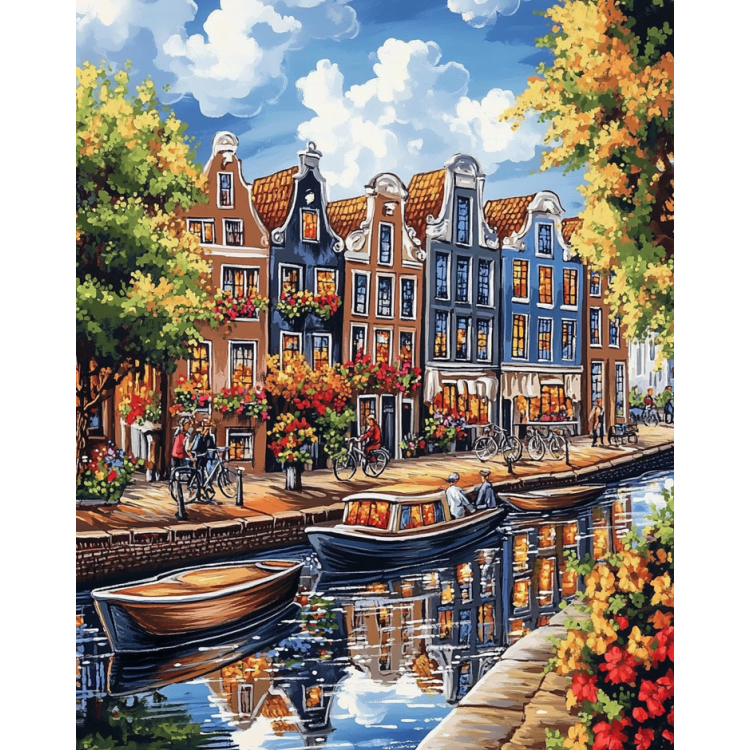 Diamond painting with subframe "Blooming Amsterdam" 40x50 cm DP419