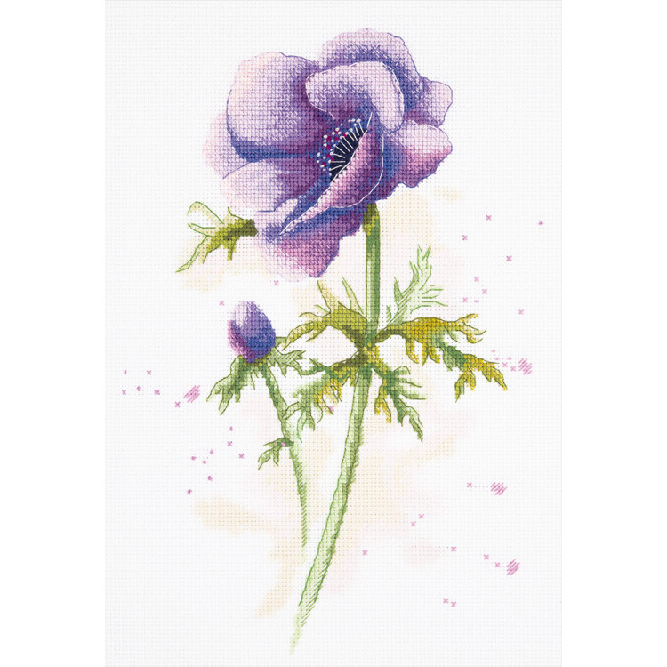 Kryželio siuvinėjimo rinkinys PANNA "Anemone" 20 x 29 cm PC-1966