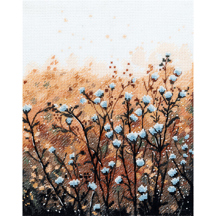 Kryželiu siuvinėjimo rinkinys PANNA "Lauko aušroje" 15,5 x 20,5 cm PPS-7501