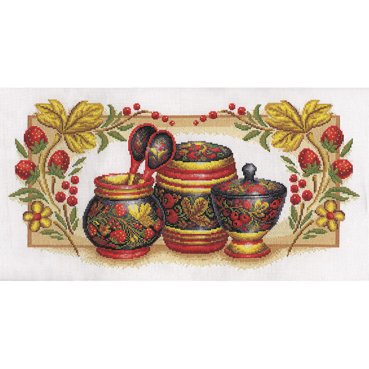 Kryželio siuvinėjimo rinkinys PANNA "Khokhloma" 52 x 26,5 cm PNH-0311