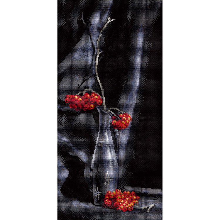 Kryželiu siuvinėjimo rinkinys PANNA „Šermukšnio noktiurnas“ 18 x 38 cm PN-0964