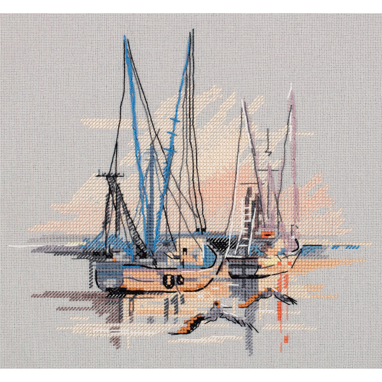 Kryželiu siuvinėjimo rinkinys PANNA „Charleston harbor“ 20,5 x 18,5 cm PGM-7268
