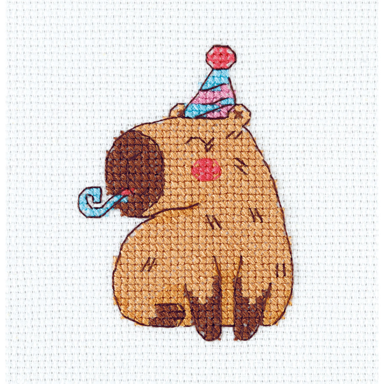 Siuvinėjimo kryželiu rinkinys KLART "Kapibara" 8,5 x 11 cm KL12-066