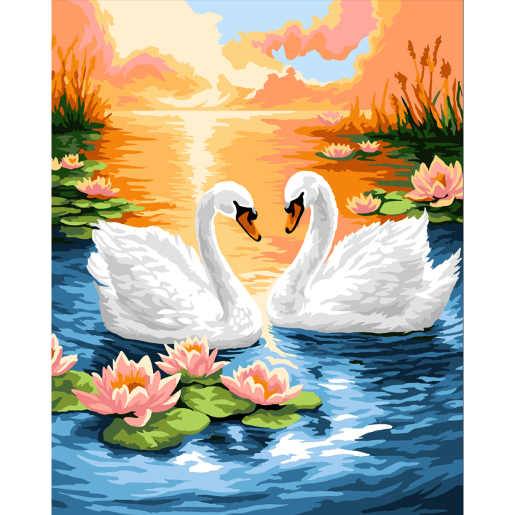 Paint by Numbers kit "Swan Serenade" W094
