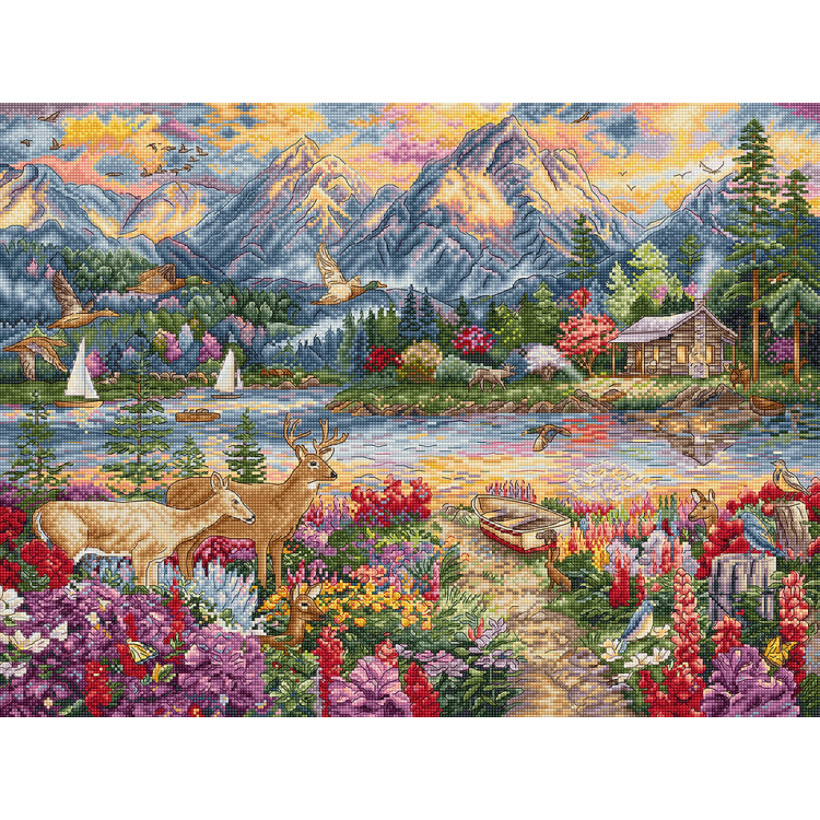 Kreuzstich-Set "Spring Mountain Majesty" 45x34cm SLETIL9939