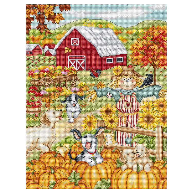 Kreuzstich-Set "Herbstbauernhof" 27x35cm SLETIL9936