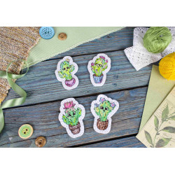 Kreuzstich-Set "Emotionale Kakteen. Abzeichen. Magnete" 7*5 cm ST-1077