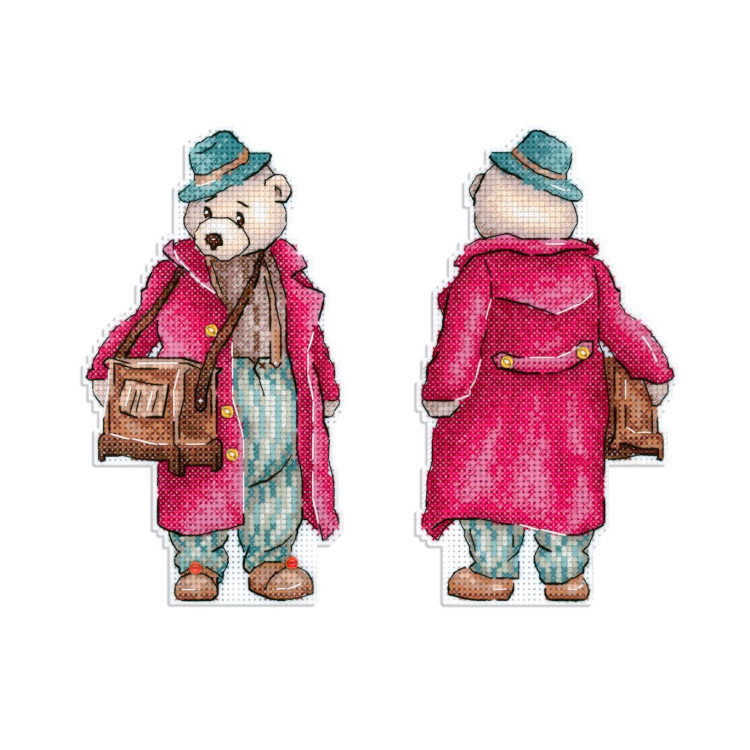Kreuzstich-Set "Bär mit Drehorgel" 16*9 cm SR-1112
