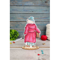 Kreuzstich-Set "Bär mit Drehorgel" 16*9 cm SR-1112