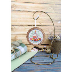 Вышивка крестом на деревянной основе "Миниатюра. Творожный пирог" 8*8 см SO-136