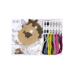 Вышивка крестом на деревянной основе "Пасхальный венок 1" 12*12 см SO-121