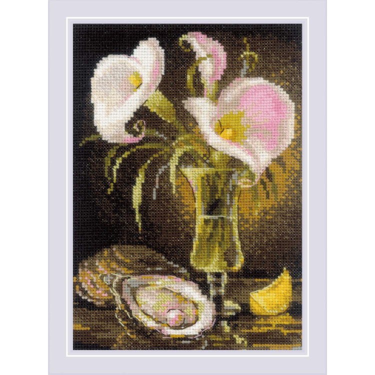 Kreuzstich-Set "Calla Lilies and Oyster" 15x21 cm SR2267