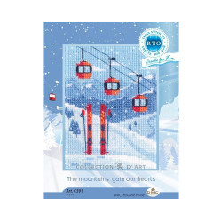 Kryželių siuvinėjimo rinkinys "Kalnai užkariauja mūsų širdis" 9x12 cm RTOC391