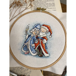Cross stitch kit "Grandma and Santa Claus" SANB-26
