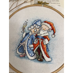 Cross stitch kit "Grandma and Santa Claus" SANB-26
