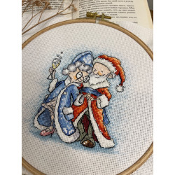 Cross stitch kit "Grandma and Santa Claus" SANB-26