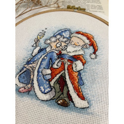 Cross stitch kit "Grandma and Santa Claus" SANB-26