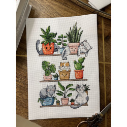 Cross stitch kit "Cats and flowers" SANK-68