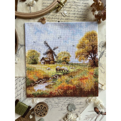 Kryželio siuvinėjimo rinkinys "Prie seno malūno" 19x19 cm SANU-09