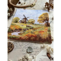 Kryželio siuvinėjimo rinkinys "Prie seno malūno" 19x19 cm SANU-09
