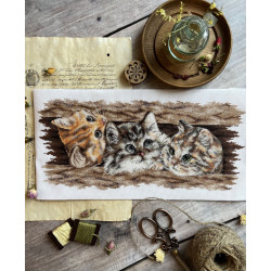 Kryželio siuvinėjimo rinkinys "Pūkuotas trio" 35 х 14,5 cm SANP-69