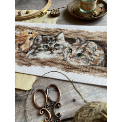 Kryželio siuvinėjimo rinkinys "Pūkuotas trio" 35 х 14,5 cm SANP-69