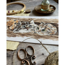 Kryželio siuvinėjimo rinkinys "Pūkuotas trio" 35 х 14,5 cm SANP-69