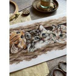 Kryželio siuvinėjimo rinkinys "Pūkuotas trio" 35 х 14,5 cm SANP-69