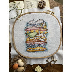 Набор для вышивания крестом "Кошка отдыхает" 13,5 х 16 см SANV-55