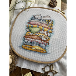 Набор для вышивания крестом "Кошка отдыхает" 13,5 х 16 см SANV-55