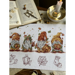 Kryželio siuvinėjimo rinkinys "Rudens nykštukai" 32х21,5 cm SANO-34