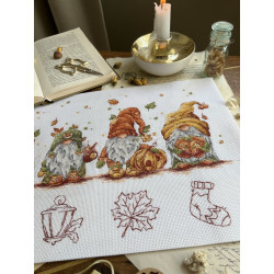 Kryželio siuvinėjimo rinkinys "Rudens nykštukai" 32х21,5 cm SANO-34