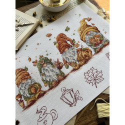 Kryželio siuvinėjimo rinkinys "Rudens nykštukai" 32х21,5 cm SANO-34