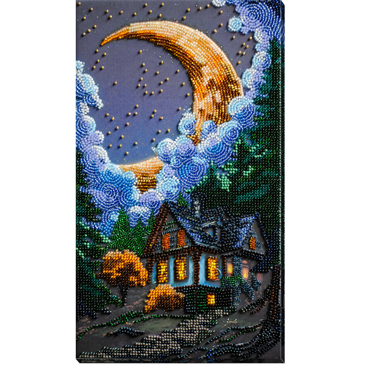 Основной набор для вышивания бисером. Тихая ночь 17x30 см AAB-948