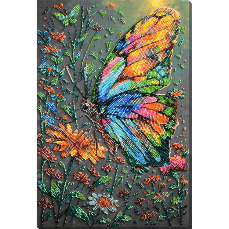 Stick-Set mit Perlen. Farbtöne des Sommers 26x39 cm AAB-947