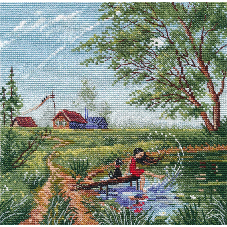 Kreuzstich-Set „Sommerspaß“ 18x18 cm S1676