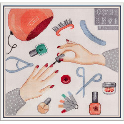 Kryželių siuvinėjimo rinkinys PANNA "Manikiūras" 20 x 20 cm PCE-7412