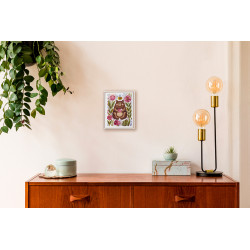 Kryželių siuvinėjimo rinkinys KLART "Meškiukas su bitėmis" 16,5 x 21,5 cm KL8-542