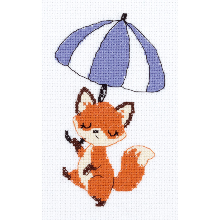 Kryželiu siuvinėjimo rinkinys KLART "Pasivaikščiojimas po skėčiu" 11 x 16,5 cm KL12-070