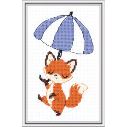 Kryželiu siuvinėjimo rinkinys KLART "Pasivaikščiojimas po skėčiu" 11 x 16,5 cm KL12-070