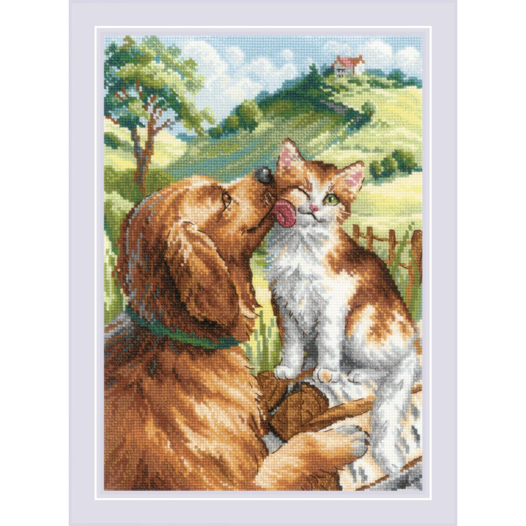 Kreuzstich-Set "Wie Katze und Hund" 21x30 cm SR2275
