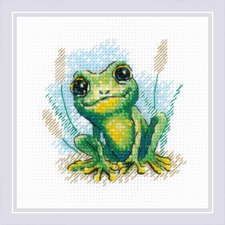 Kreuzstich-Set "Kleiner Frosch" 15x15 cm SR2286